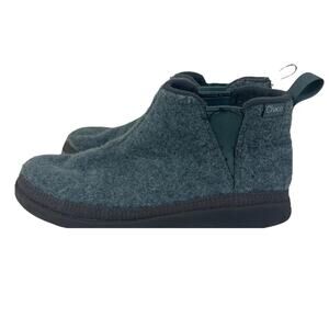 Chaco Revel Wool Ankle Boots Shoes Womens Size 8 Blue Slip On Cozy Chelsea
